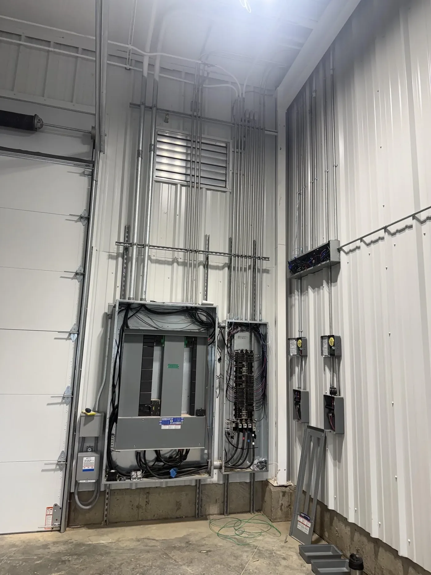 Freedom Electric panel installation in progress with organized wiring